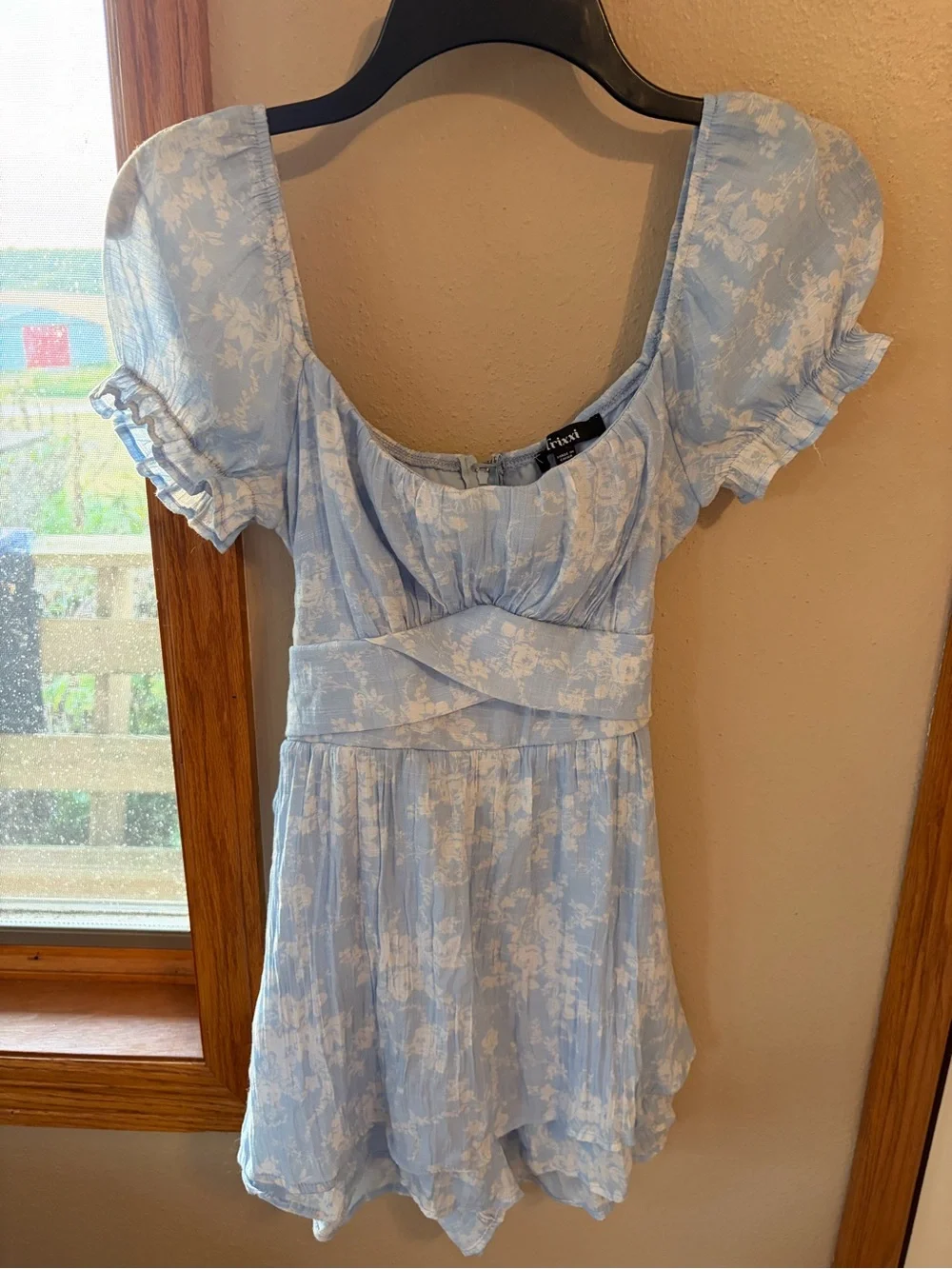 🤍Altar'd State Blue Puff-Sleeve Mini Dress - Picture 3 of 12